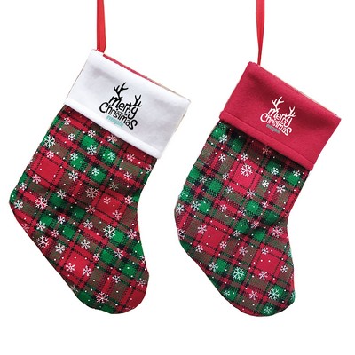Plaid Holiday Stockings Gift Bag
