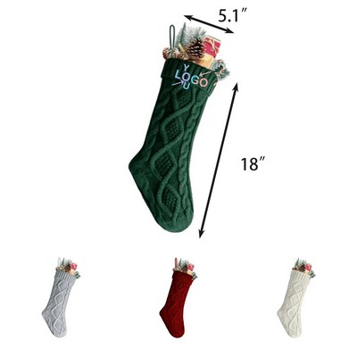 Oversized Knit Holiday Stocking